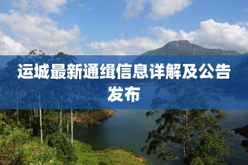 运城最新通缉信息详解及公告发布