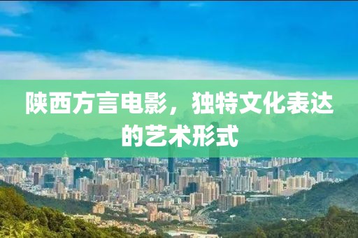陕西方言电影，独特文化表达的艺术形式