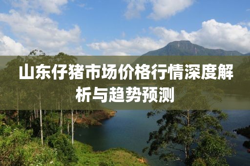 山东仔猪市场价格行情深度解析与趋势预测