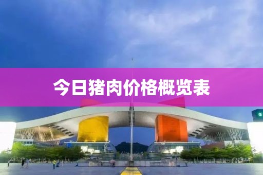 今日猪肉价格概览表