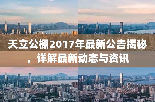 天立公棚2017年最新公告揭秘，详解最新动态与资讯