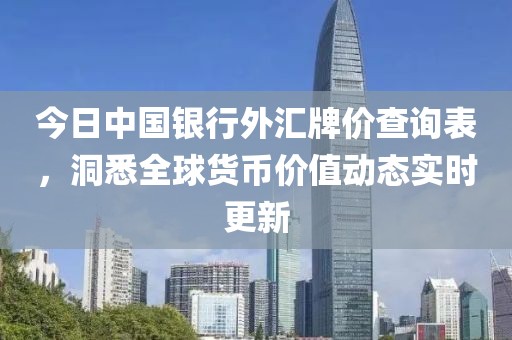今日中国银行外汇牌价查询表，洞悉全球货币价值动态实时更新