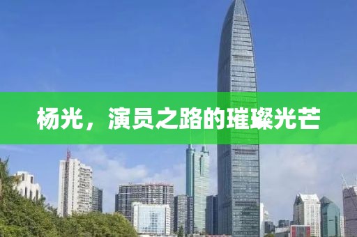 杨光，演员之路的璀璨光芒