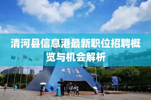 清河县信息港最新职位招聘概览与机会解析