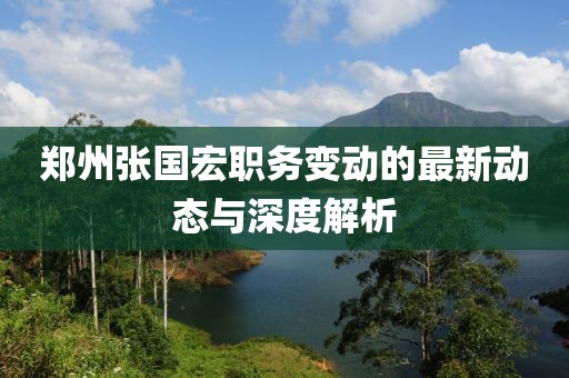 郑州张国宏职务变动的最新动态与深度解析