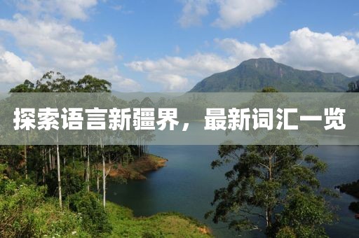 探索语言新疆界，最新词汇一览