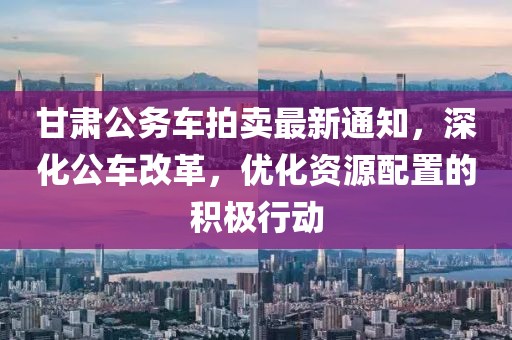 甘肃公务车拍卖最新通知，深化公车改革，优化资源配置的积极行动