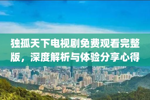 独孤天下电视剧免费观看完整版，深度解析与体验分享心得