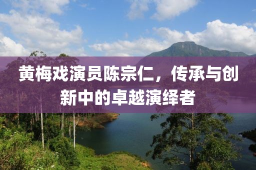 黄梅戏演员陈宗仁，传承与创新中的卓越演绎者