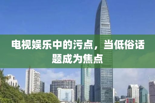 电视娱乐中的污点，当低俗话题成为焦点