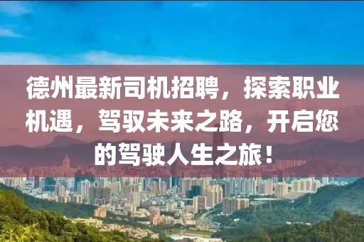 德州最新司机招聘，探索职业机遇，驾驭未来之路，开启您的驾驶人生之旅！