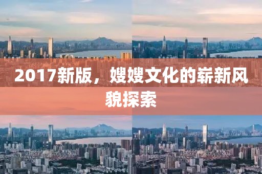 2017新版，嫂嫂文化的崭新风貌探索