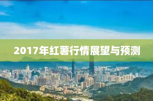 2017年红薯行情展望与预测