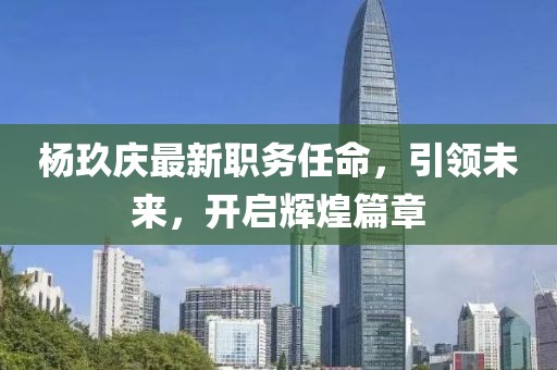 杨玖庆最新职务任命，引领未来，开启辉煌篇章