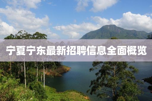 宁夏宁东最新招聘信息全面概览