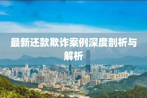 最新还款欺诈案例深度剖析与解析