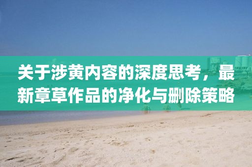 关于涉黄内容的深度思考，最新章草作品的净化与删除策略