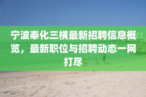宁波奉化三横最新招聘信息概览，最新职位与招聘动态一网打尽