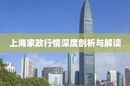 上海家政行情深度剖析与解读