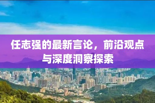 任志强的最新言论，前沿观点与深度洞察探索