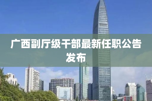 广西副厅级干部最新任职公告发布