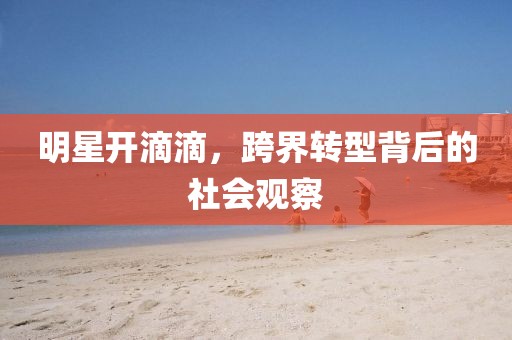 明星开滴滴，跨界转型背后的社会观察