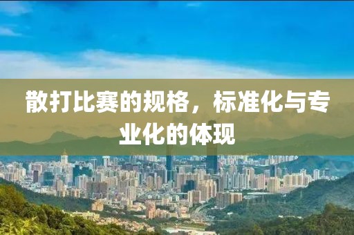散打比赛的规格，标准化与专业化的体现