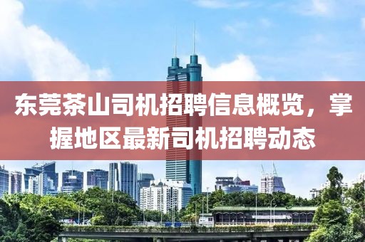 东莞茶山司机招聘信息概览，掌握地区最新司机招聘动态