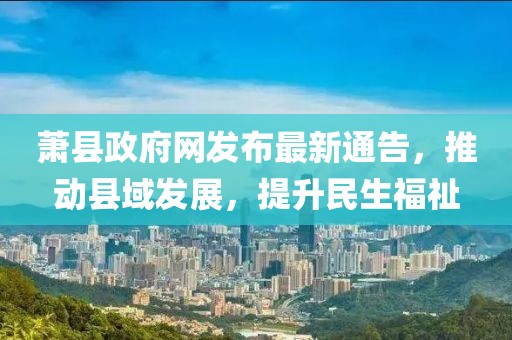 萧县政府网发布最新通告，推动县域发展，提升民生福祉
