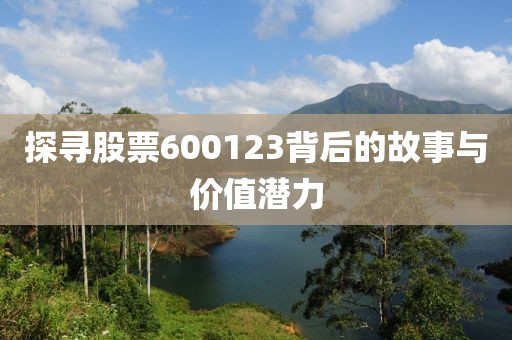 探寻股票600123背后的故事与价值潜力