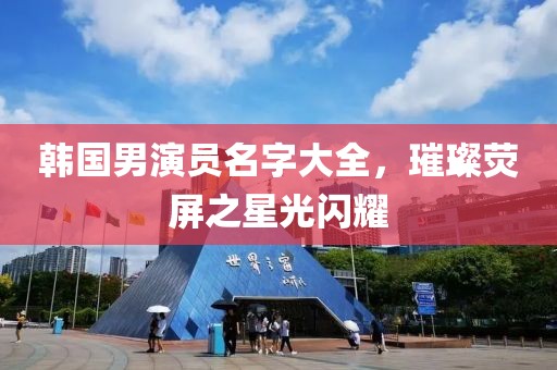 韩国男演员名字大全，璀璨荧屏之星光闪耀