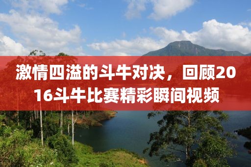 激情四溢的斗牛对决，回顾2016斗牛比赛精彩瞬间视频
