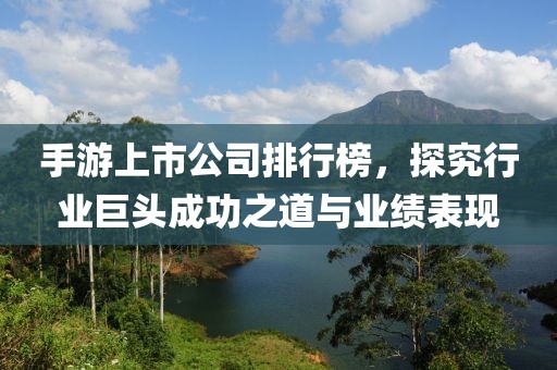手游上市公司排行榜，探究行业巨头成功之道与业绩表现