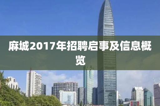 麻城2017年招聘启事及信息概览