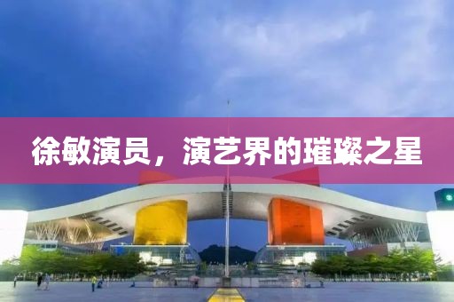 徐敏演员，演艺界的璀璨之星