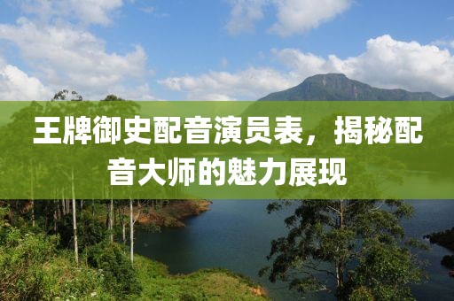 王牌御史配音演员表，揭秘配音大师的魅力展现