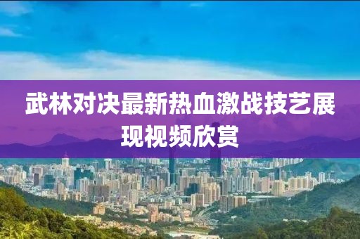 武林对决最新热血激战技艺展现视频欣赏