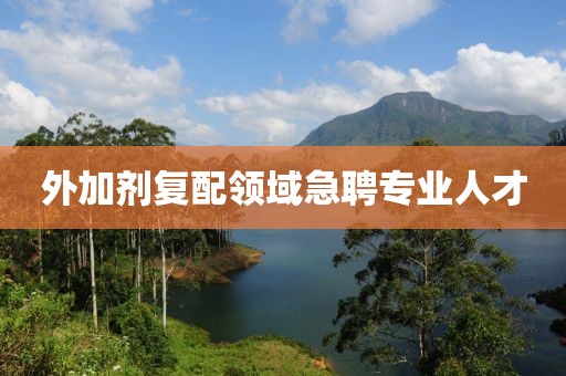 外加剂复配领域急聘专业人才