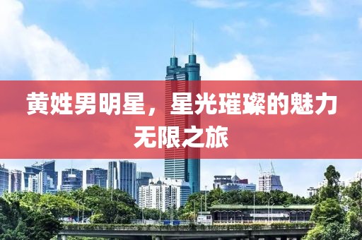 黄姓男明星，星光璀璨的魅力无限之旅
