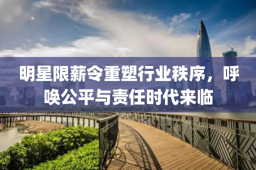 明星限薪令重塑行业秩序，呼唤公平与责任时代来临