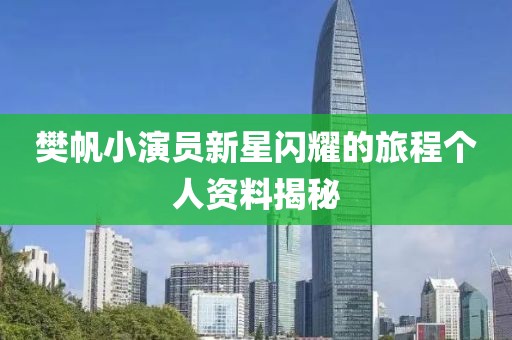 樊帆小演员新星闪耀的旅程个人资料揭秘