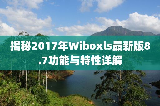 揭秘2017年Wiboxls最新版8.7功能与特性详解