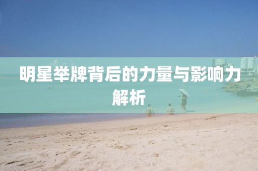 明星举牌背后的力量与影响力解析
