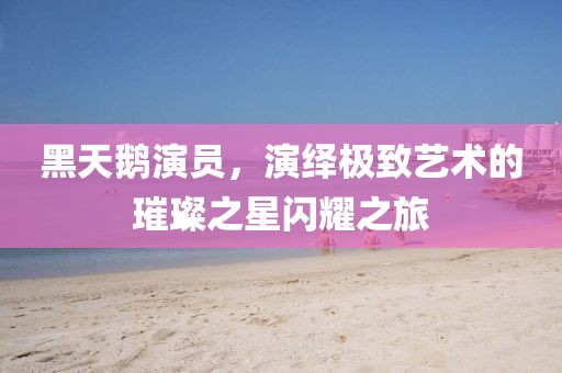 黑天鹅演员，演绎极致艺术的璀璨之星闪耀之旅