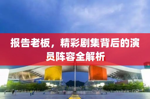 报告老板，精彩剧集背后的演员阵容全解析