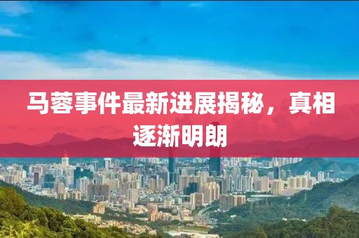 马蓉事件最新进展揭秘，真相逐渐明朗