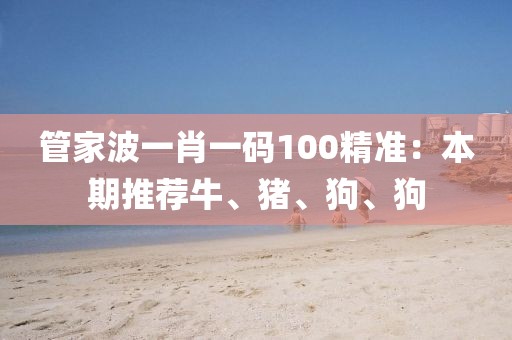 管家波一肖一码100精准：本期推荐牛、猪、狗、狗