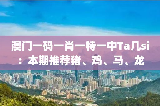 澳门一码一肖一特一中Ta几si：本期推荐猪、鸡、马、龙