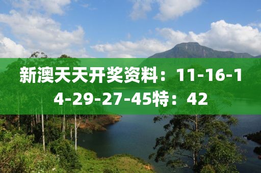 新澳天天开奖资料：11-16-14-29-27-45特：42