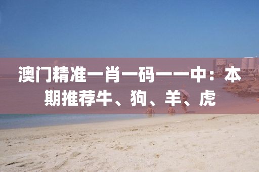 澳门精准一肖一码一一中：本期推荐牛、狗、羊、虎